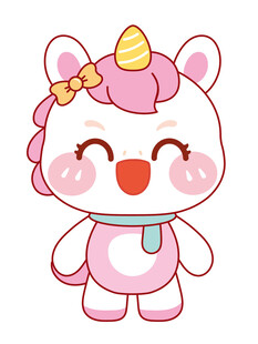 活泼的萌马插画设计