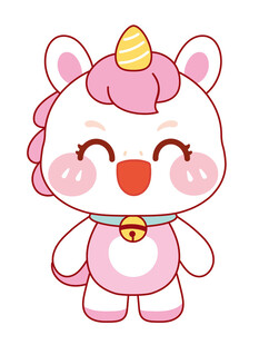 可爱的萌马卡通头像插画