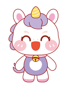 可爱的萌马插画卡通可爱