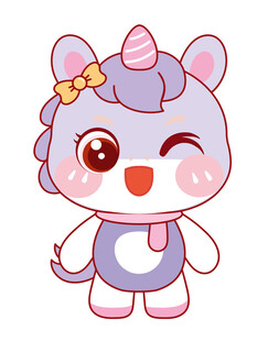 可爱的萌马形象插画