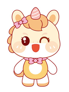 可爱的萌马插画卡通