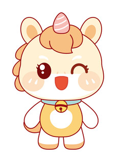 活泼的马宝宝插画卡通可爱