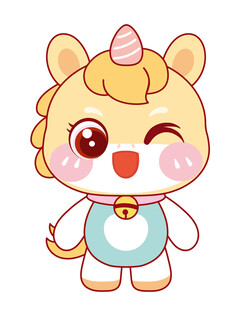 活泼的独角兽形象插画