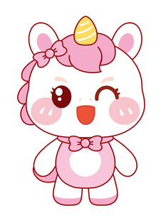 活泼的粉色小马插画设计