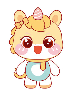活泼的小马插画卡通