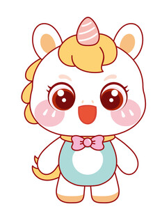 可爱的马宝宝插画