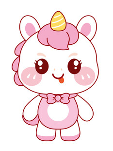 好看的粉色小马驹卡通头像插画