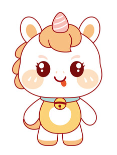 好看的黄色的小马插画设计