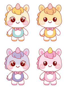 美丽的小马插画卡通图片