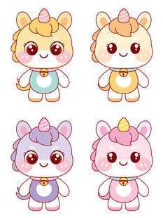 漂亮的小马插画卡通图片