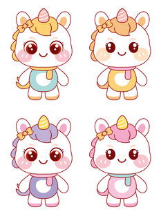 可爱的小马插画卡通图片