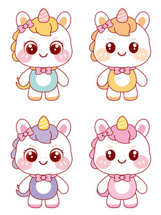 幸运的马宝宝插画图片设计