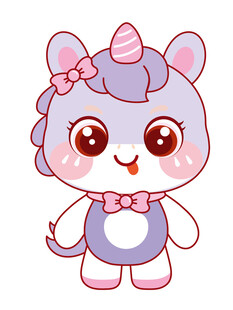 幸运的马宝宝插画卡通可爱