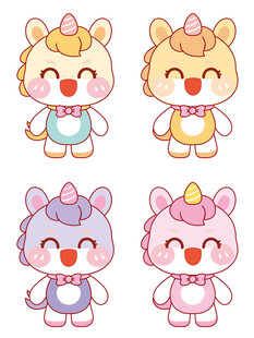 可爱的小马插画卡通