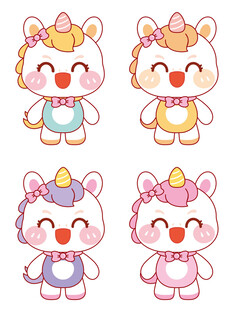 美丽的马宝宝插画卡通可爱