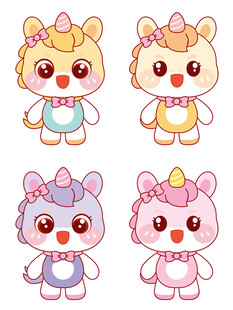 漂亮的马宝宝插画图片设计