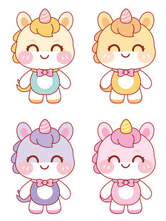 可爱的马宝宝插画图片设计