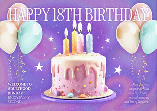 18岁生日蛋糕庆祝场景