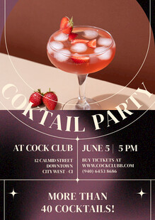 精致鸡尾酒派对宣传海报