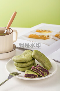 奇亚籽抹茶紫薯芋泥饼
