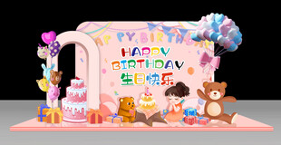 可爱小熊主题生日派对布置