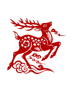 剪纸鹿