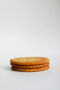 堆叠的美味圆形饼干