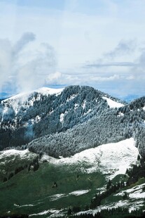 雪山绿野壮丽风光