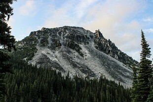 巍峨山峰与茂密森林景观