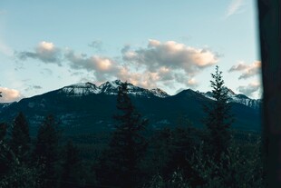 蓝天森林与远山