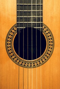 古典吉他音孔特写