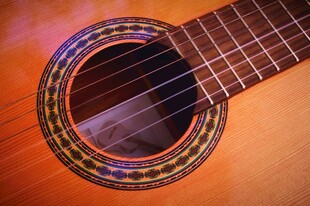 古典吉他音孔特写