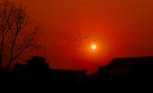 夕阳西下的美丽天际