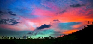 绚丽多彩的天空晚霞美景
