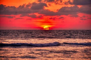 海上壮丽日落美景