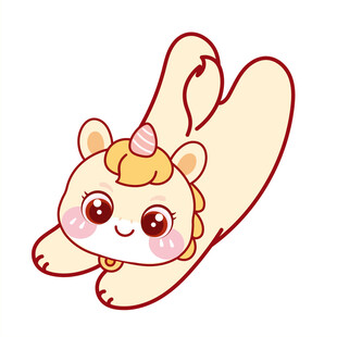 小马儿黄色飞扑可爱卡通头像图片