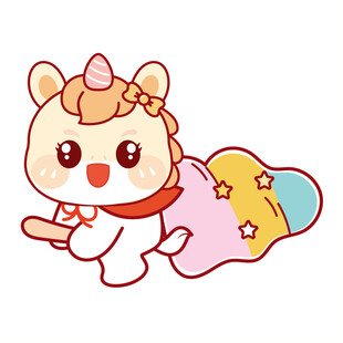 黄色马宝宝会飞卡通表情包图片