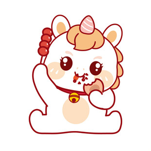 小马儿糖葫芦吃饼卡通表情包图片