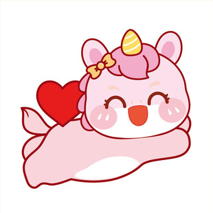 马宝宝背爱心卡通插画图片