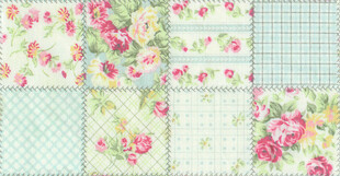 复古花卉拼接图案背景