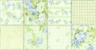 清新花卉格子拼接图案