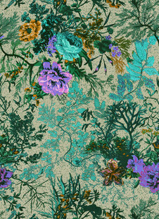 复古花卉图案布料纹理