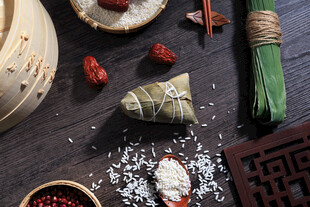传统端午食材与粽子