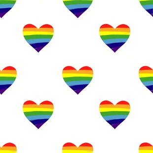 彩虹爱心图案背景设计