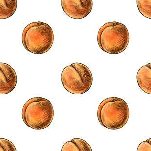 水彩风桃子图案无缝背景