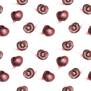水彩风红洋葱图案背景