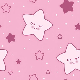 粉色星星可爱卡通图案