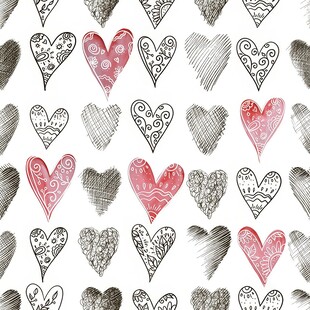 手绘爱心图案背景纹理