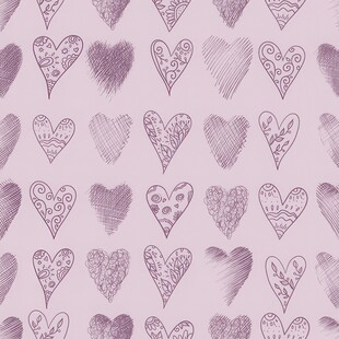 淡紫色手绘爱心图案背景