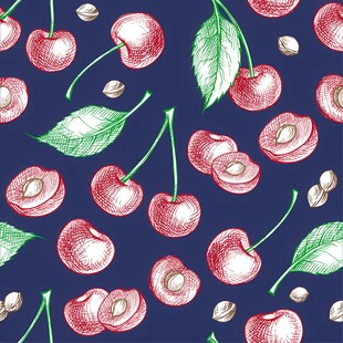 手绘樱桃图案背景纹理